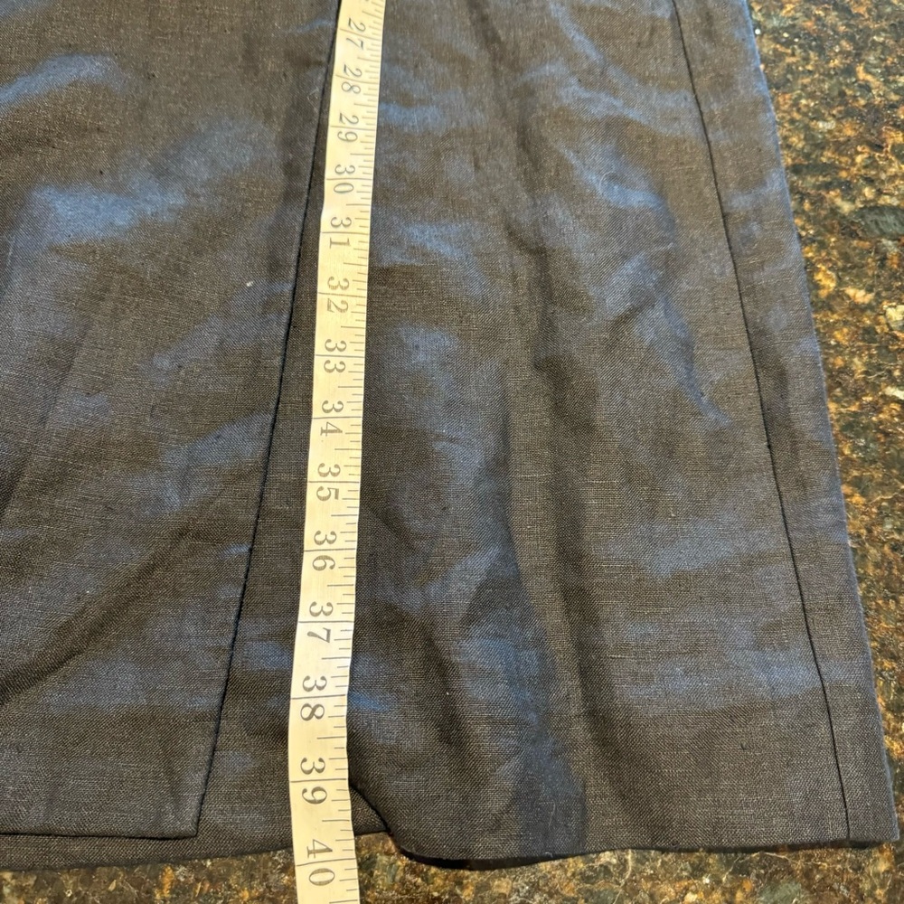 Simons Vintage Contemoraine Black Midi 100% Linen Dress Size 12 Double Buttons - Picture 11 of 11